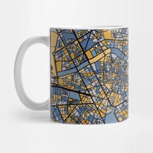 Valencia Map Pattern in Blue & Gold Mug